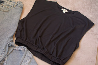 Charcoal Ribbed Crop